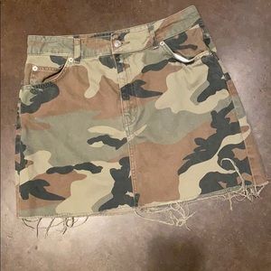 TopShop camo mini skirt